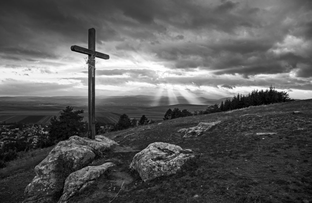 cross on a hill.